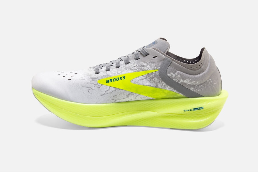 Brooks Running Shoes Mens White/Grey/Green - Hyperion Elite 2 Spikes - 1684-RTHBS